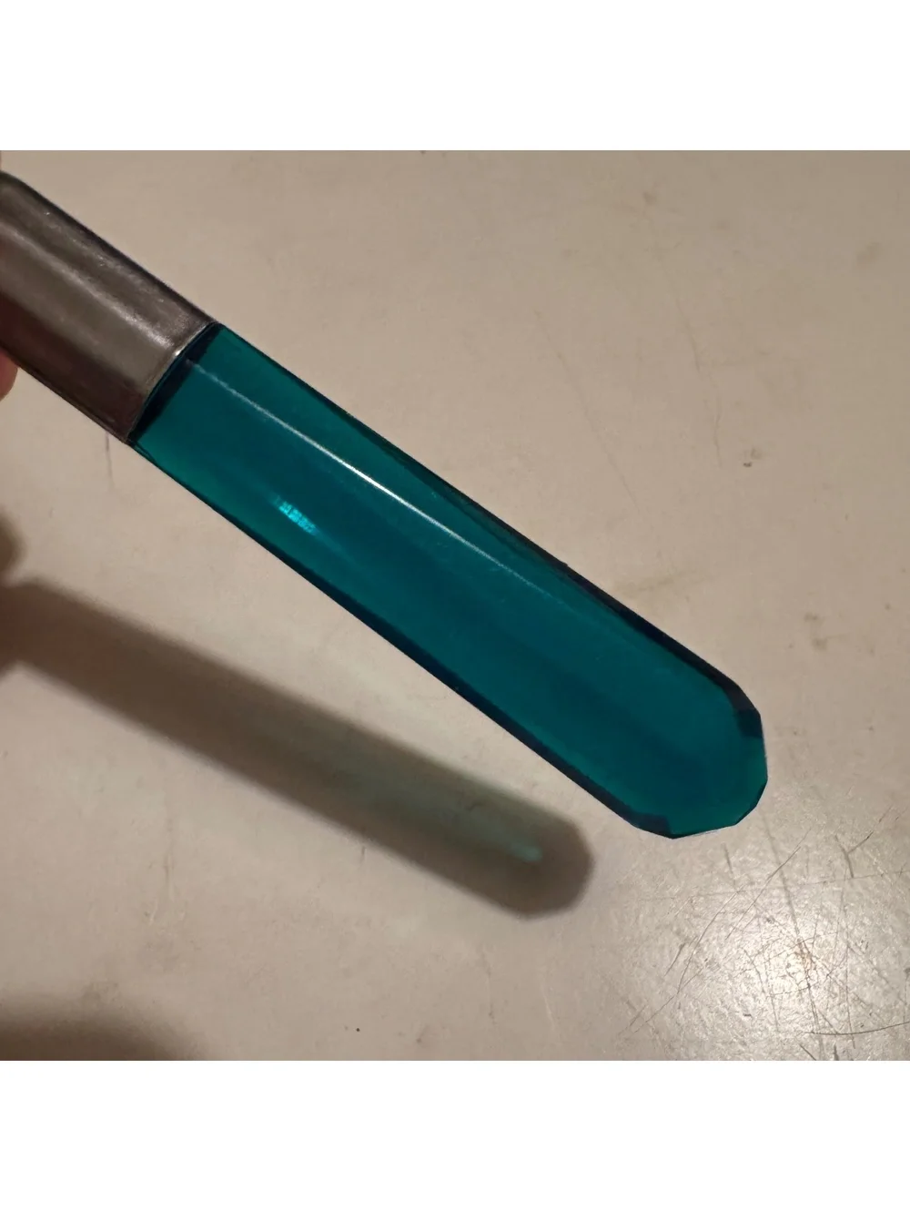 Vintage Teal Acrylic Handle Teaspoons Set of 4 Stainless Steel 5.5 Inch